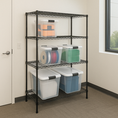 Mobile Shelving Black 36 x 18 x 78"